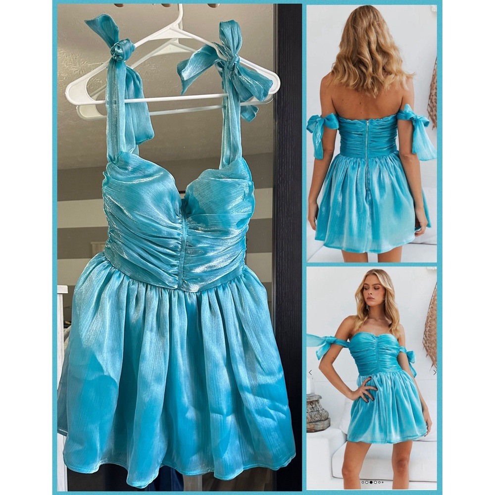 Formal Dress Size 2. Short Dress with Tie Sleeves New with Tags Size 2